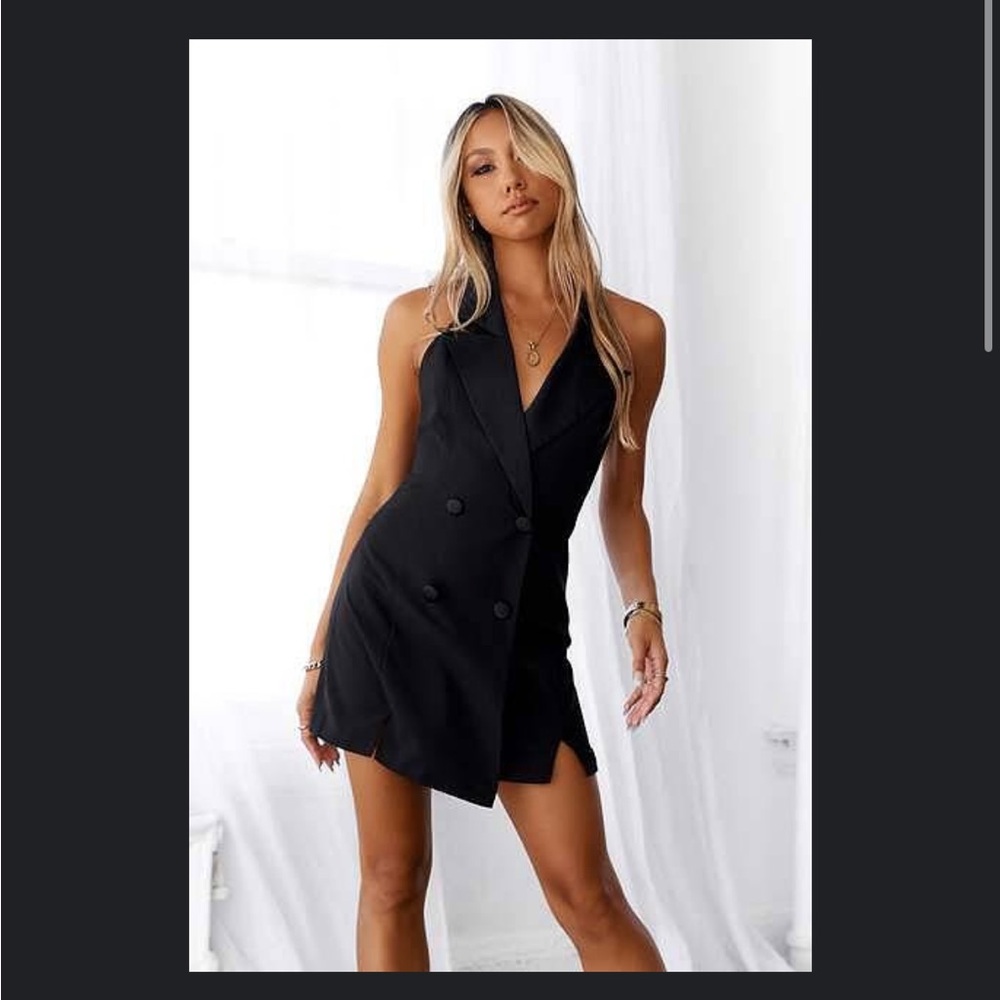 Elegant Black Double-Breasted Women's Dress